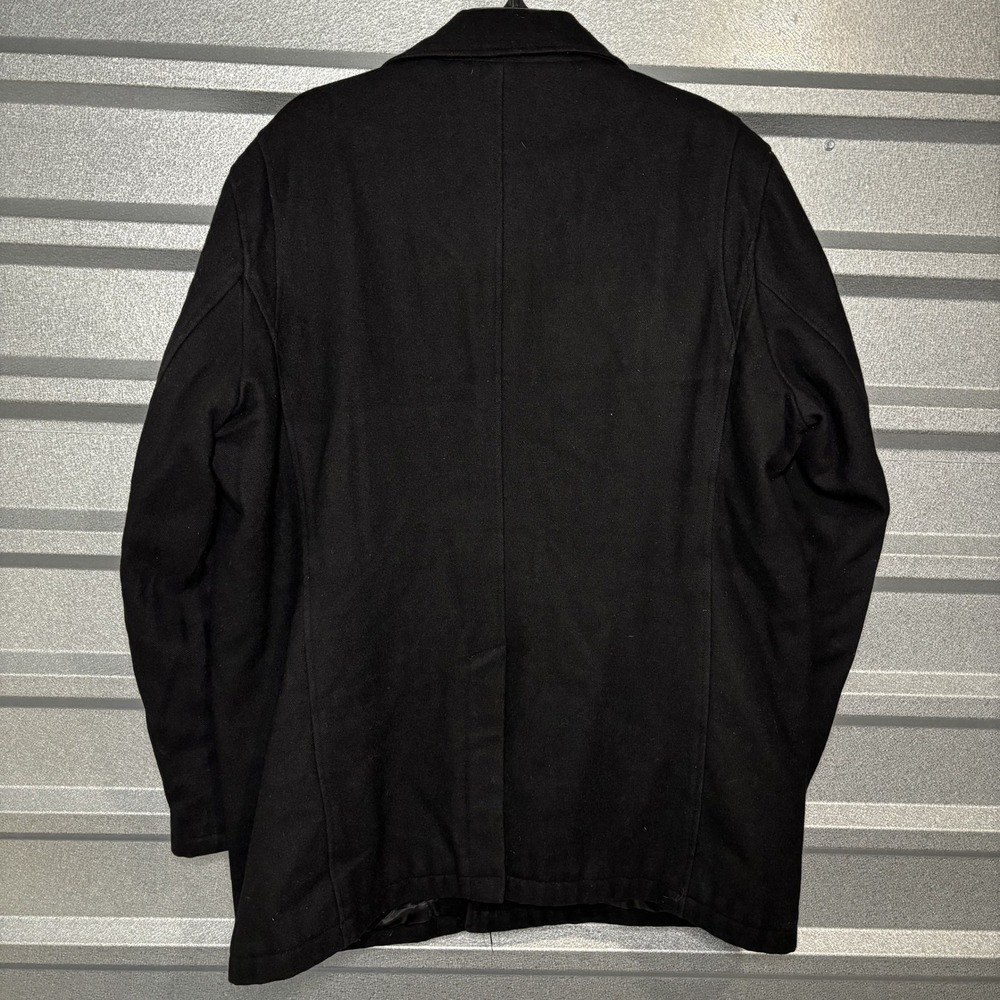 Guess Mens XXL Black Wool Blend Peacoat Jacket Outerwear XXL - Picture 7 of 16